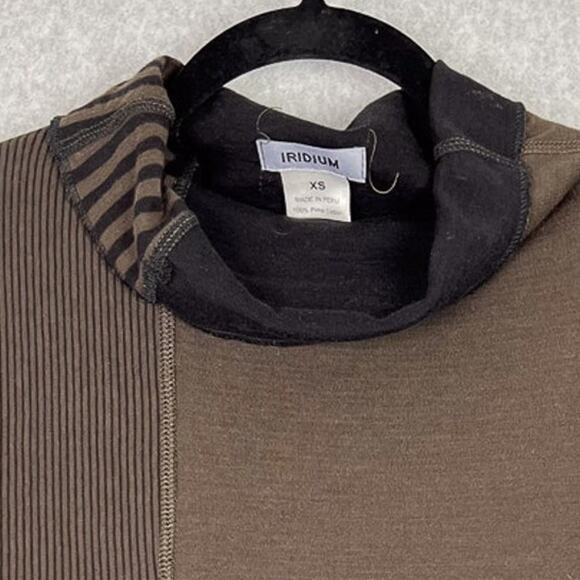 Iridium Color Block Reversible Pima Cotton Cowl Neck Long Sleeve Tunic Size XS - Picture 11 of 11